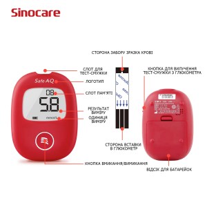 Глюкометр SINOCARE Safe AQ Smart mmol/L