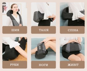 Роликовий масажер для шиї та плечей Zenet Zet-758 з ІЧ-прогрівом